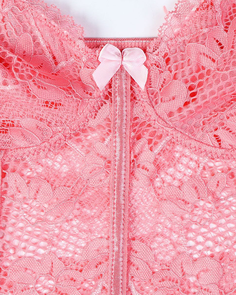 Vivara – Heart Print Lace Nightdress Set