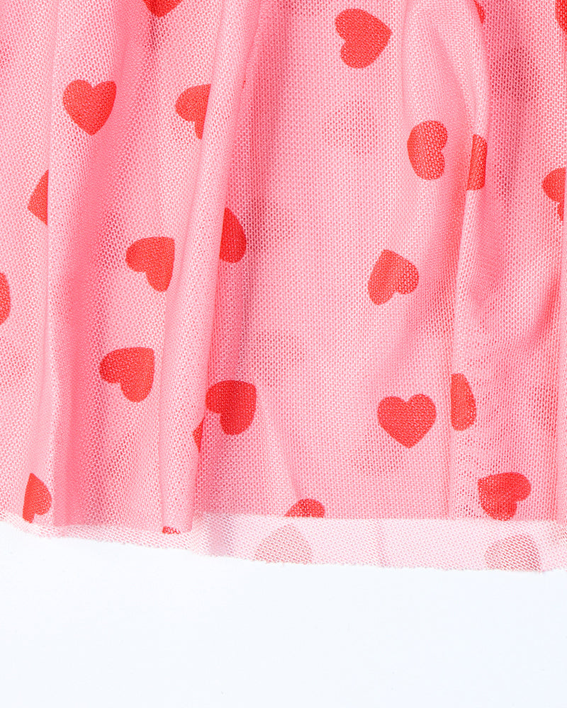 Vivara – Heart Print Lace Nightdress Set