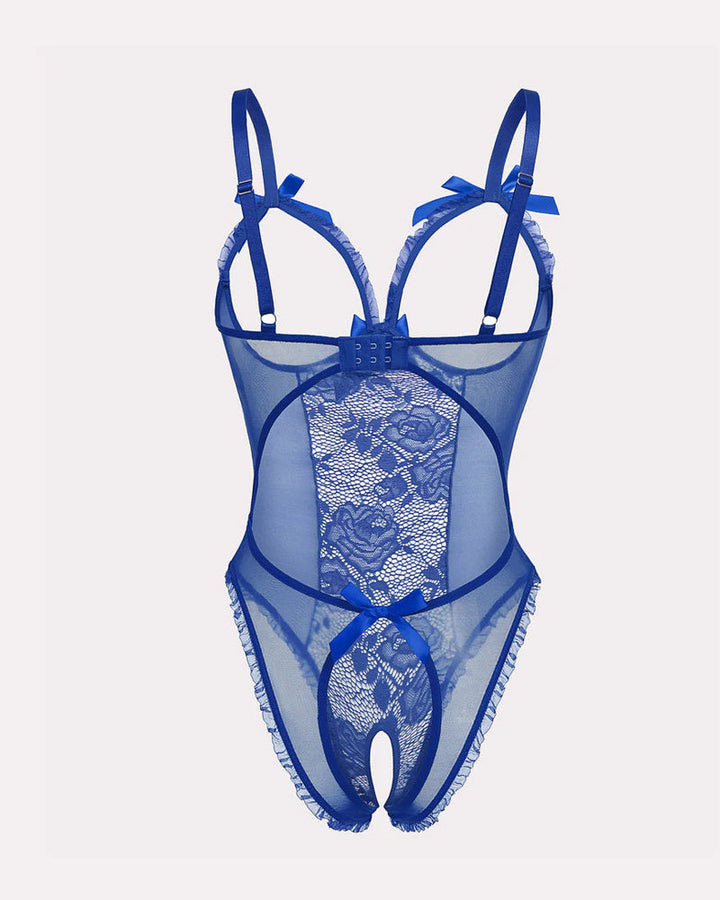 Sorvianne – Floral Lace Mesh Pajama Set