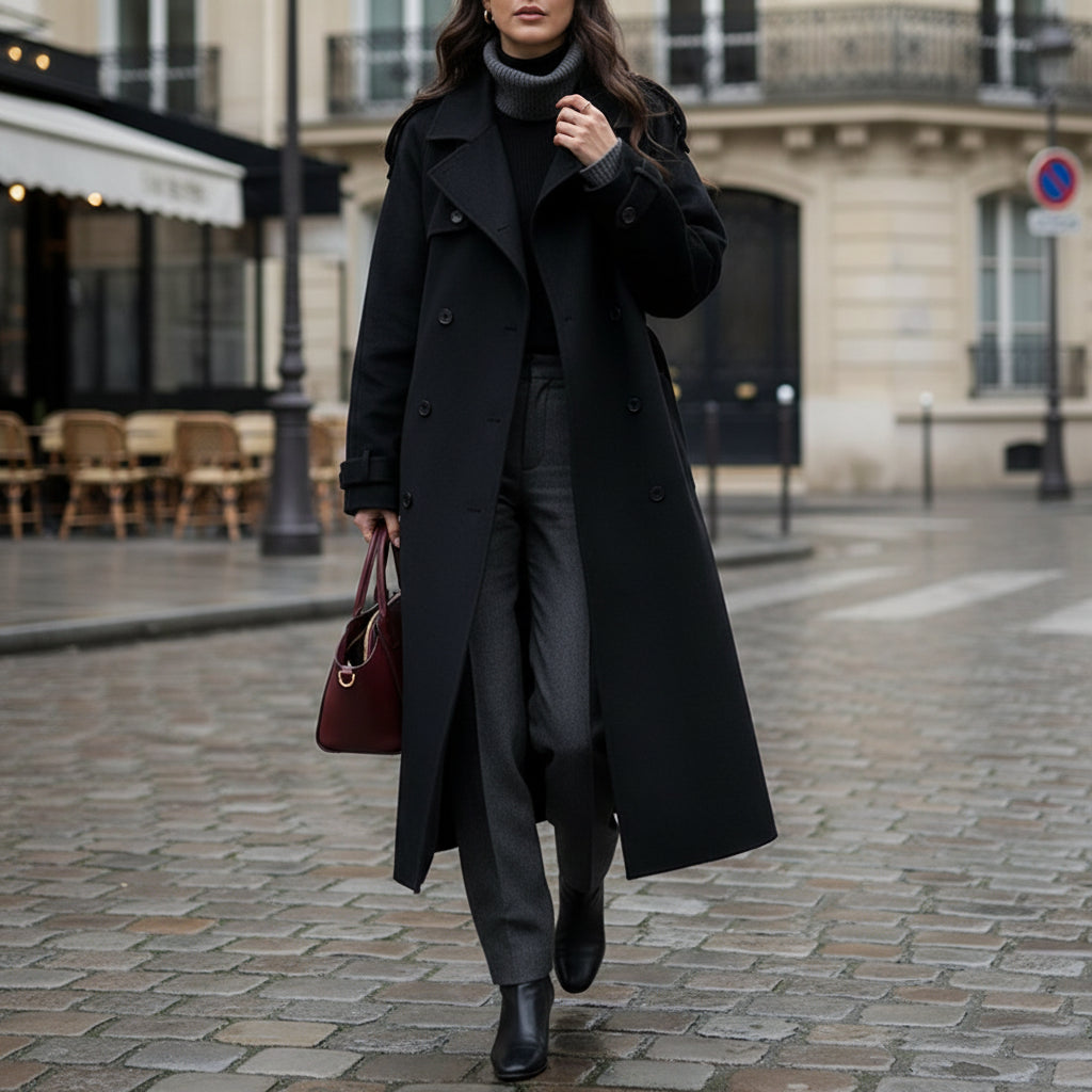 Belted Wool Trench Coat