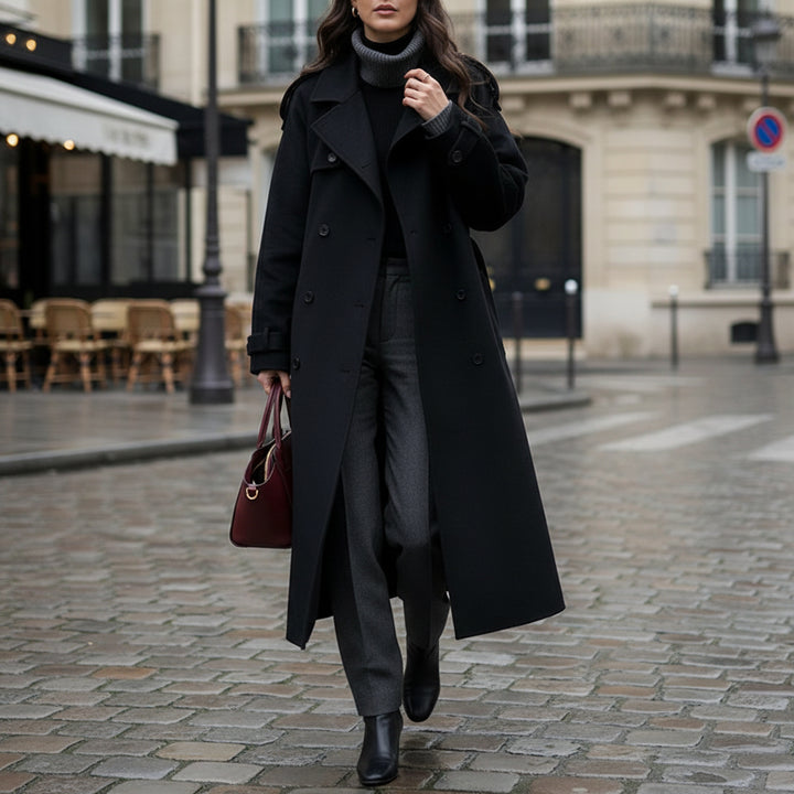 Belted Wool Trench Coat