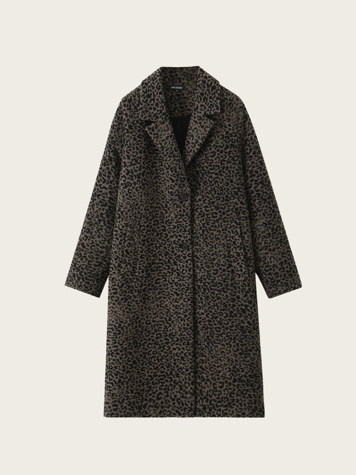Savara Longline Leopard Coat