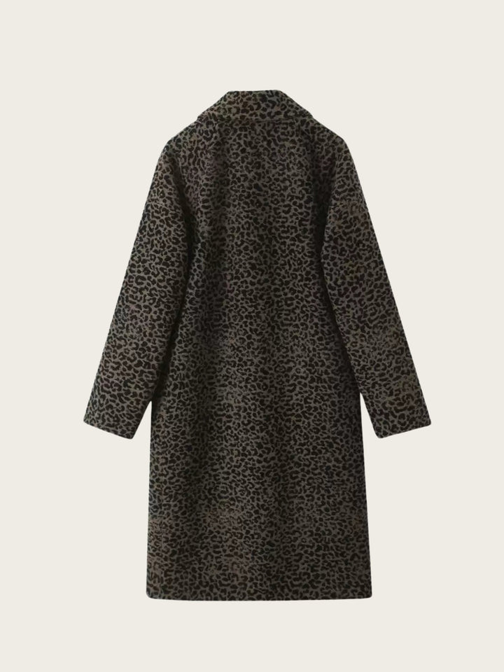 Savara Longline Leopard Coat