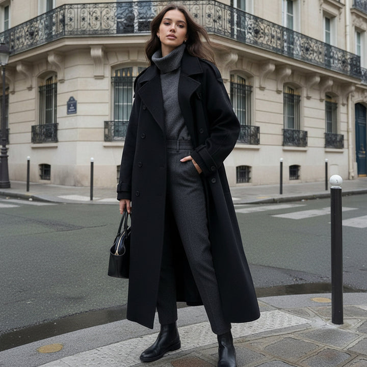 Belted Wool Trench Coat