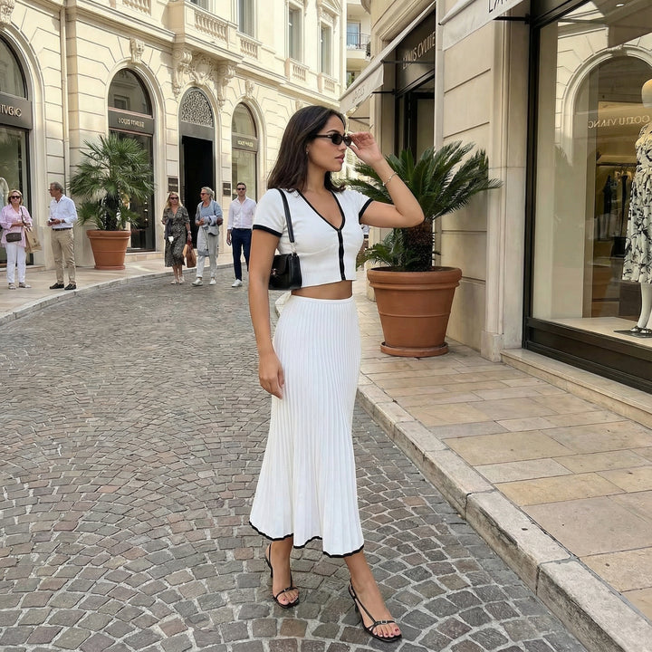 Slim Knit Top & Skirt Set
