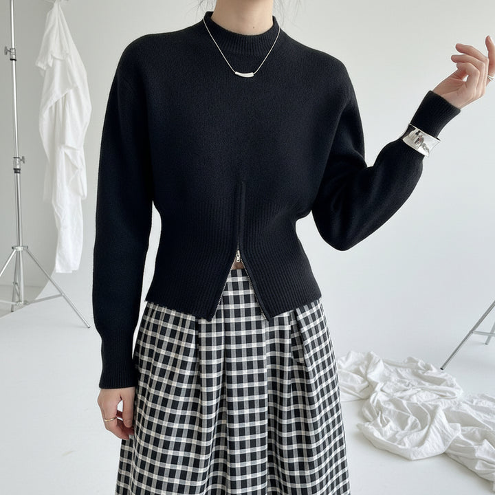 Nordic Edge Split-Hem Knit