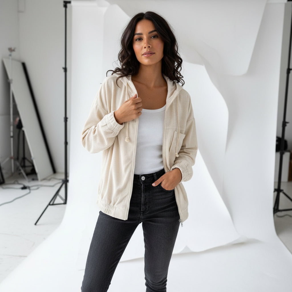 Seabreeze Corduroy Zip Hoodie