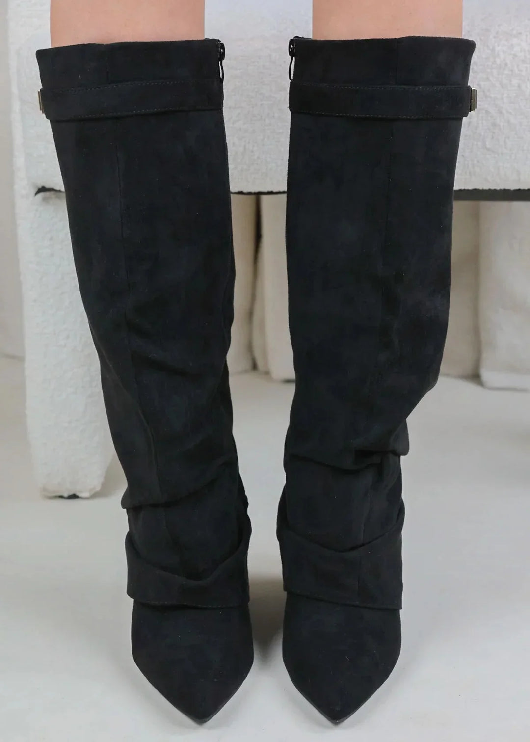 Lavista Slouchy Suede knee high boots - Black