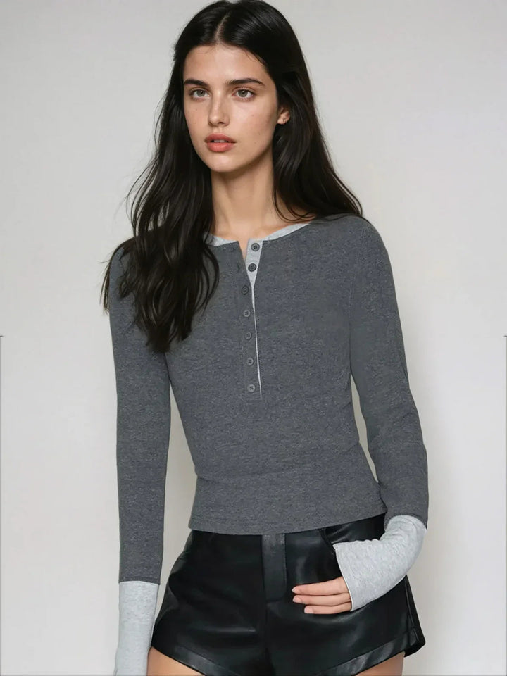 Modern Classic Contrast Cuff Henley