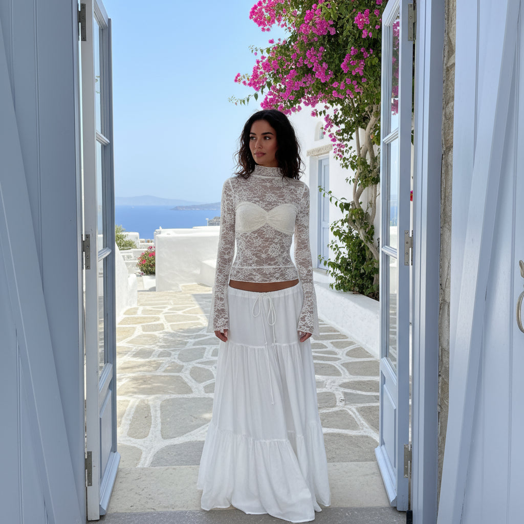 Ethereal Lace Top - cream