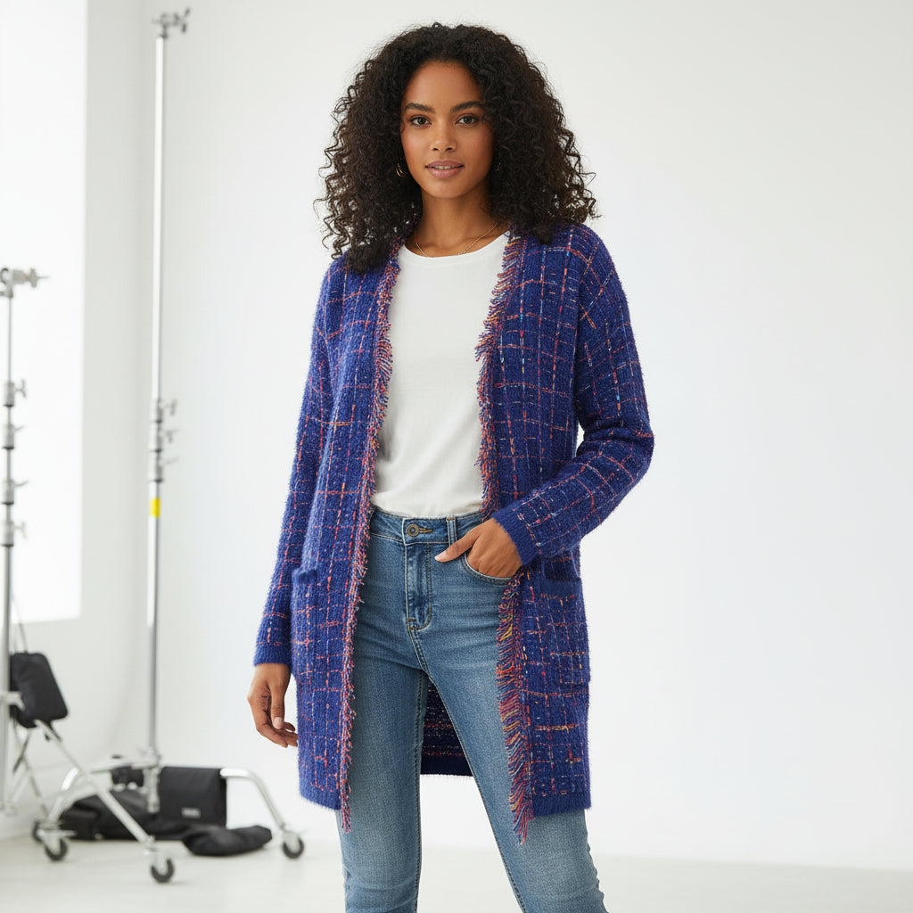 Bellevue Tweed Fringe Cardigan