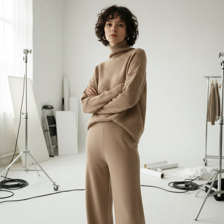 Ridgeweave Mock-Neck Knit Jumper