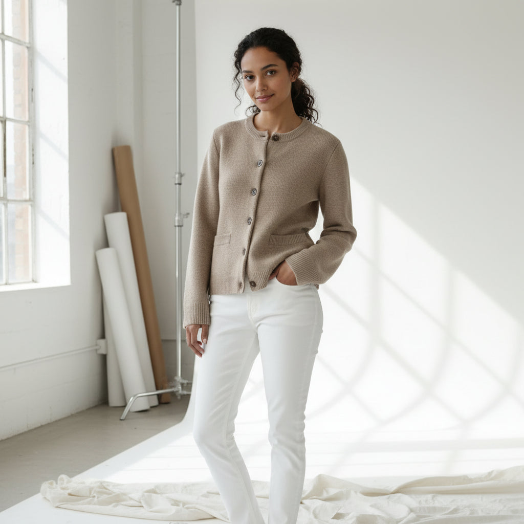 Wool Button Knit Cardigan