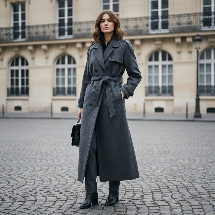 Belted Wool Trench Coat
