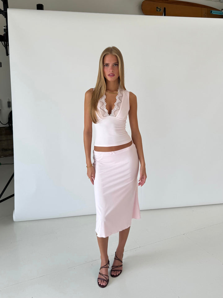 Lucia basic lace top - pink