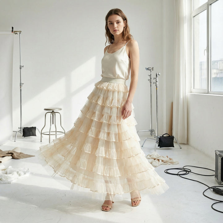Cascade Tulle Maxi