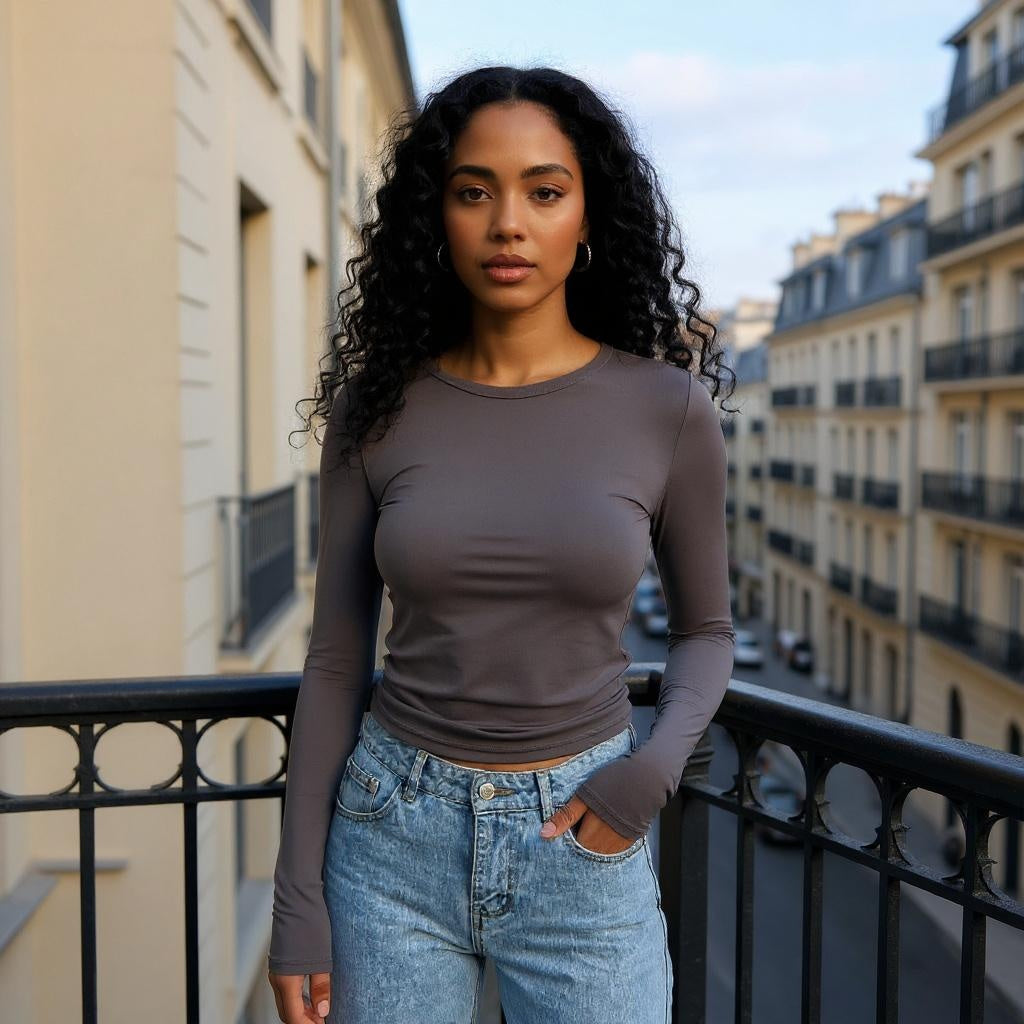 Classic Fitted Top - dark grey