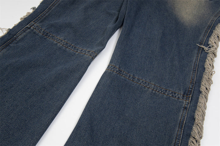 Rebel Shred Contrast Fringe Jeans