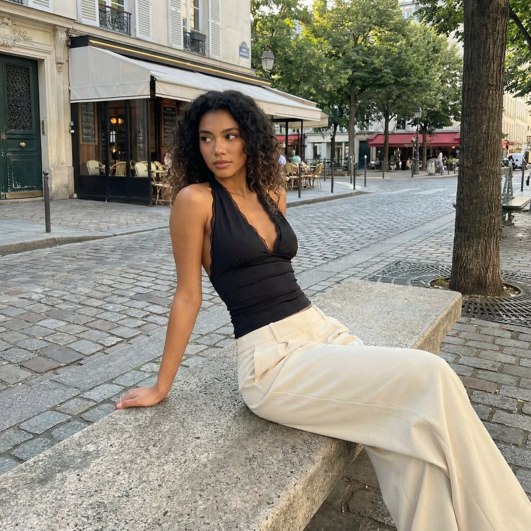 Romantic Lace Top - black