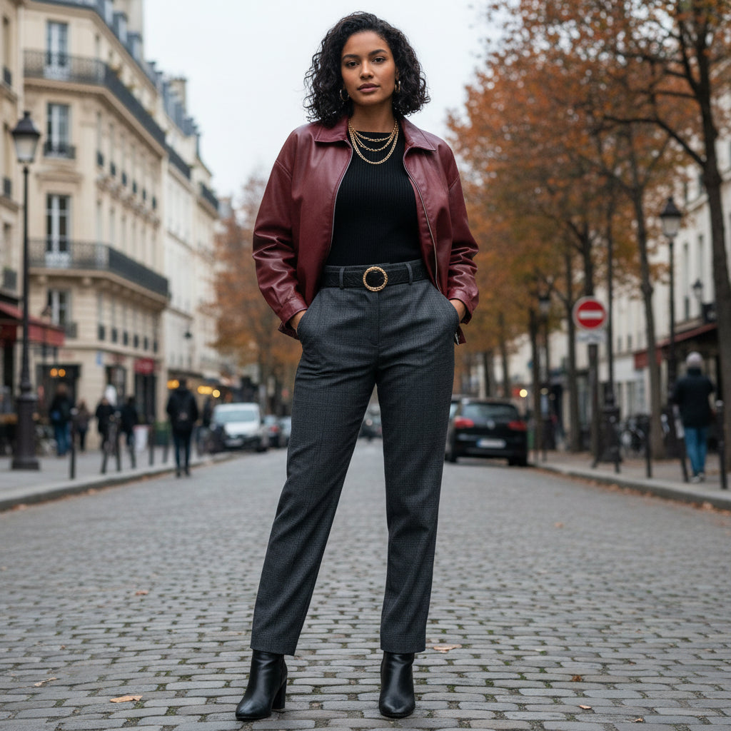 Faux Leather Zip Jacket