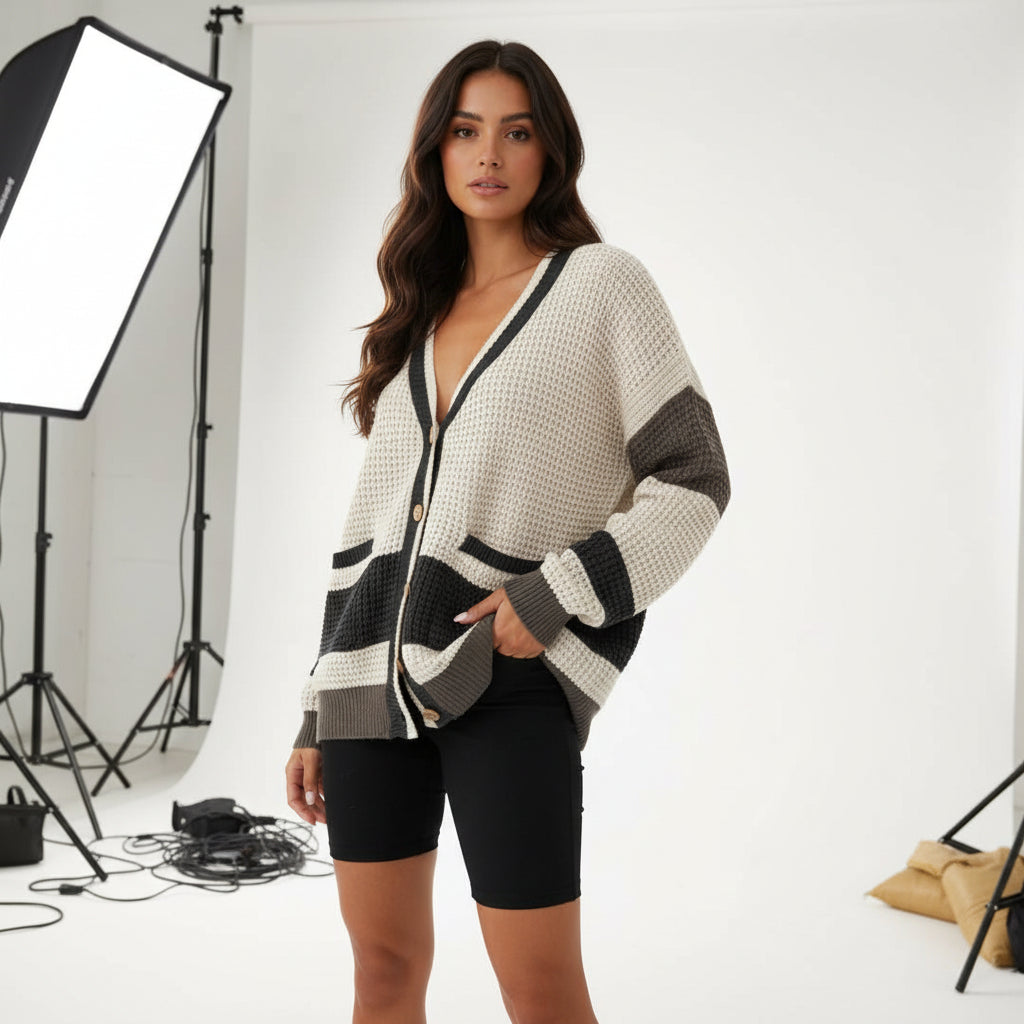 Sunset Glow Colourblock Cardigan