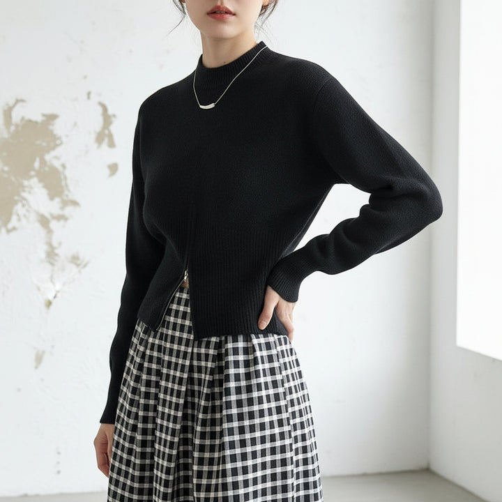 Nordic Edge Split-Hem Knit