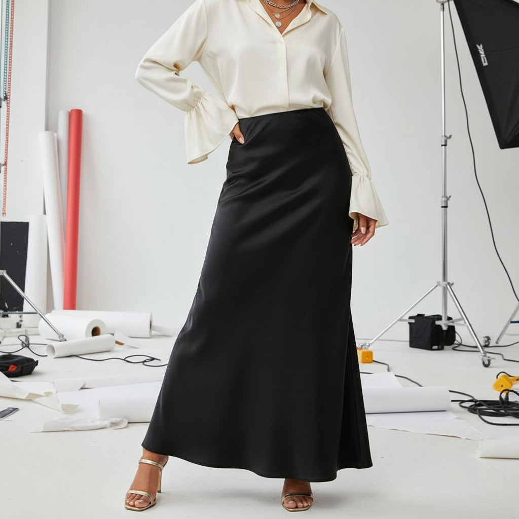 Satin Flow Maxi Skirt