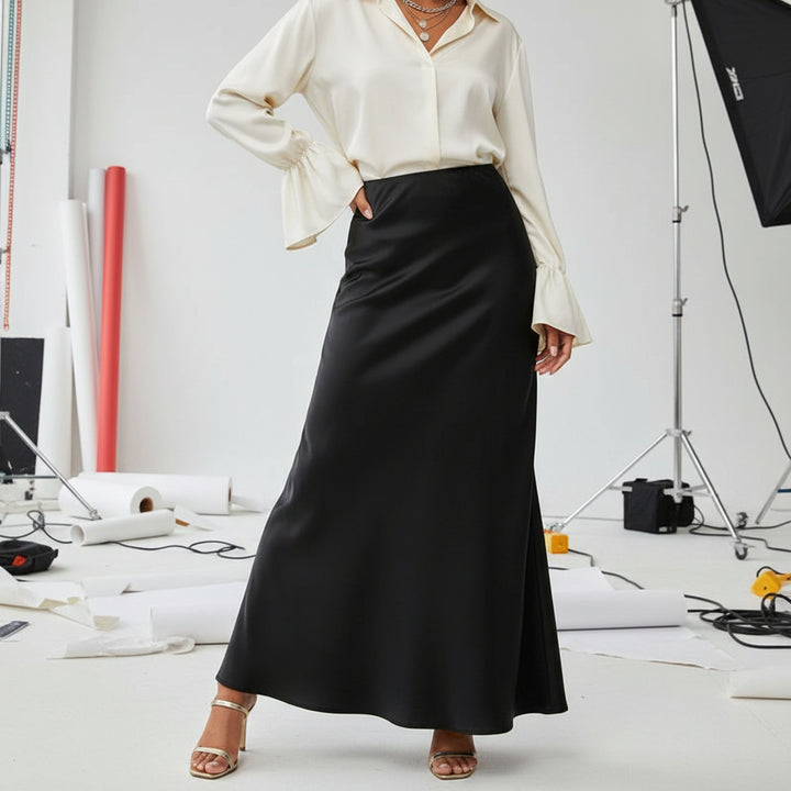 Satin Flow Maxi Skirt