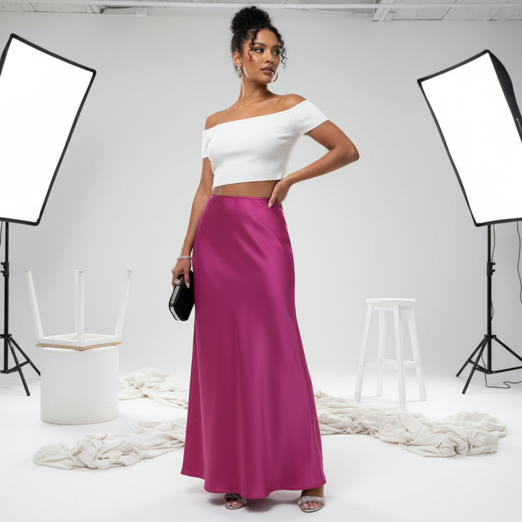 Satin Flow Maxi Skirt