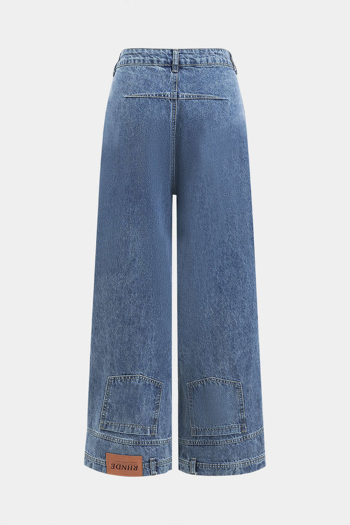 Luxe Fade-Wash Wide-Leg Jeans