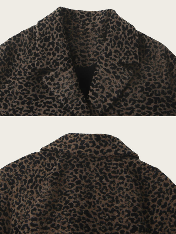 Savara Longline Leopard Coat