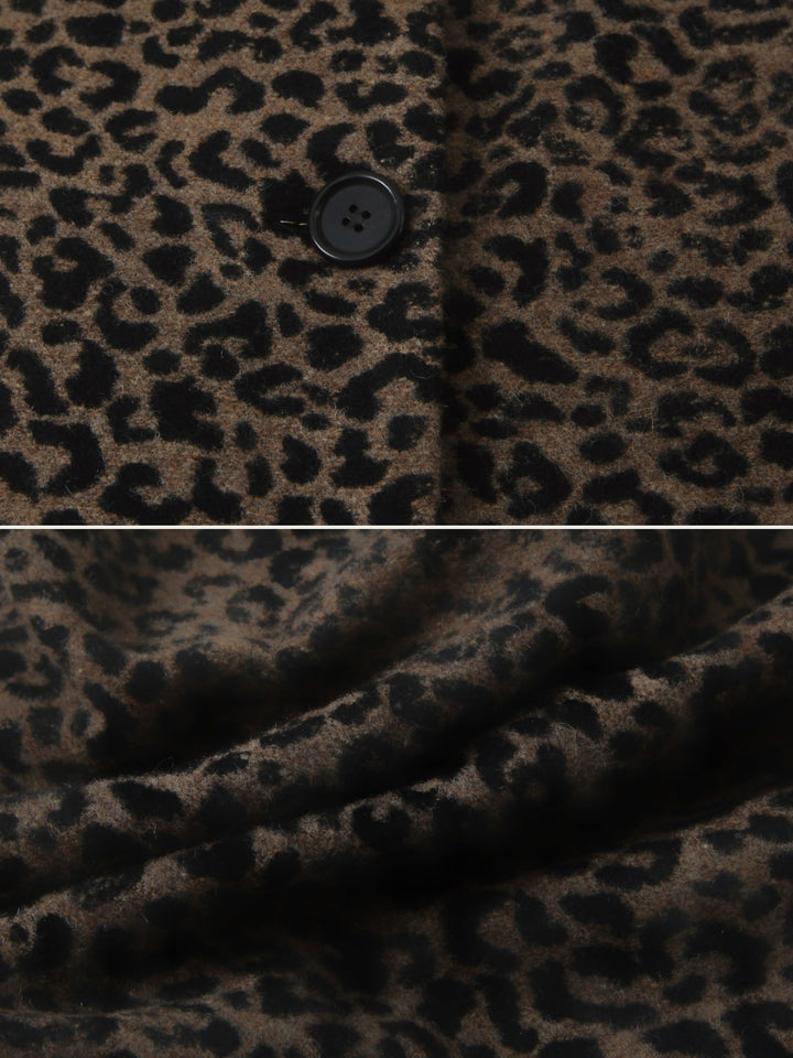 Savara Longline Leopard Coat