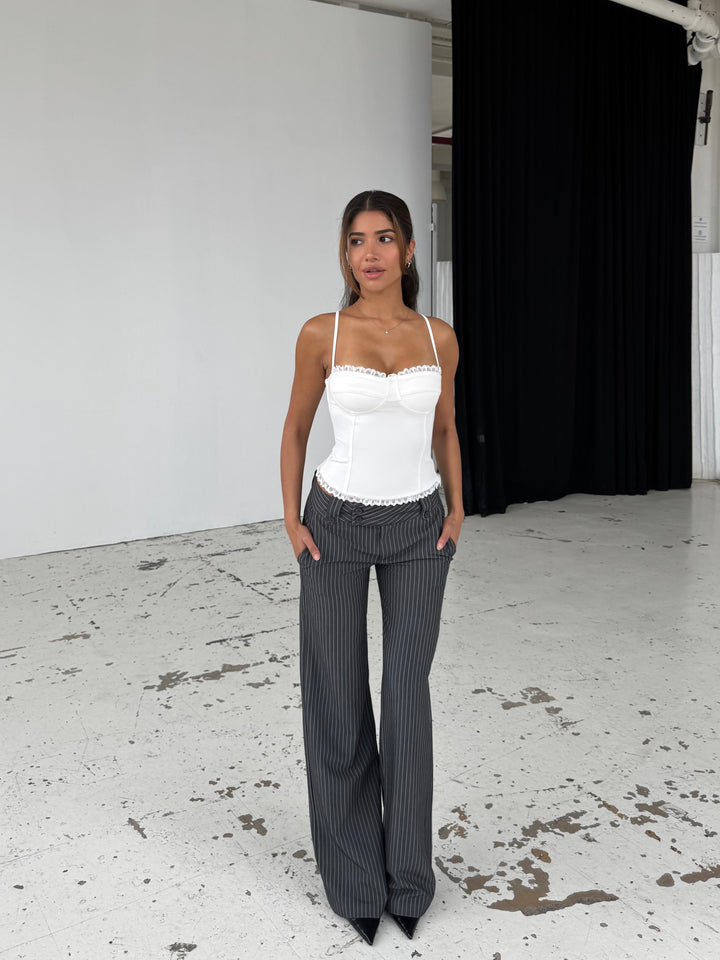 Lula lace corset top - white