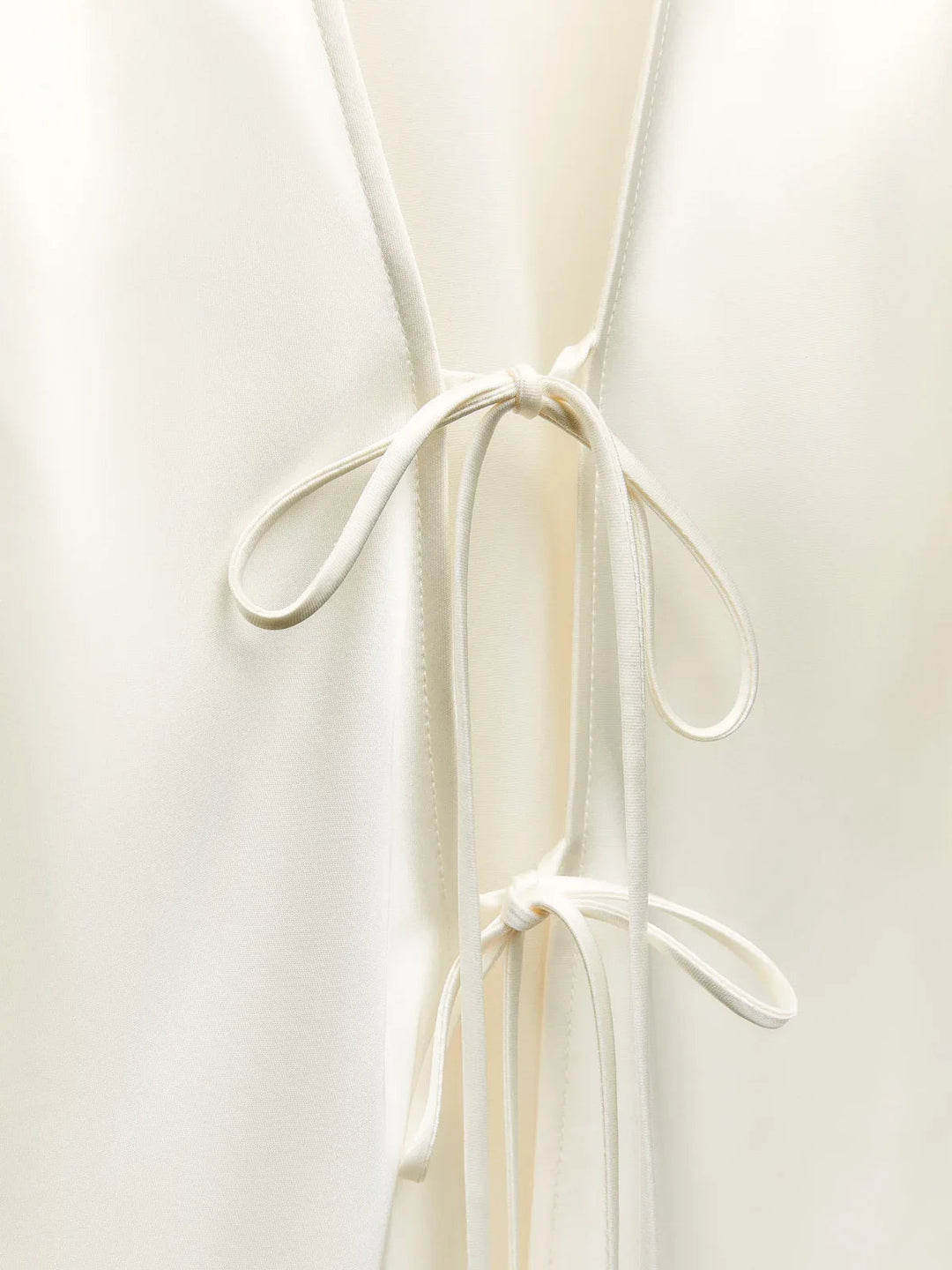 Ivory Charm Front-Tie Shirt