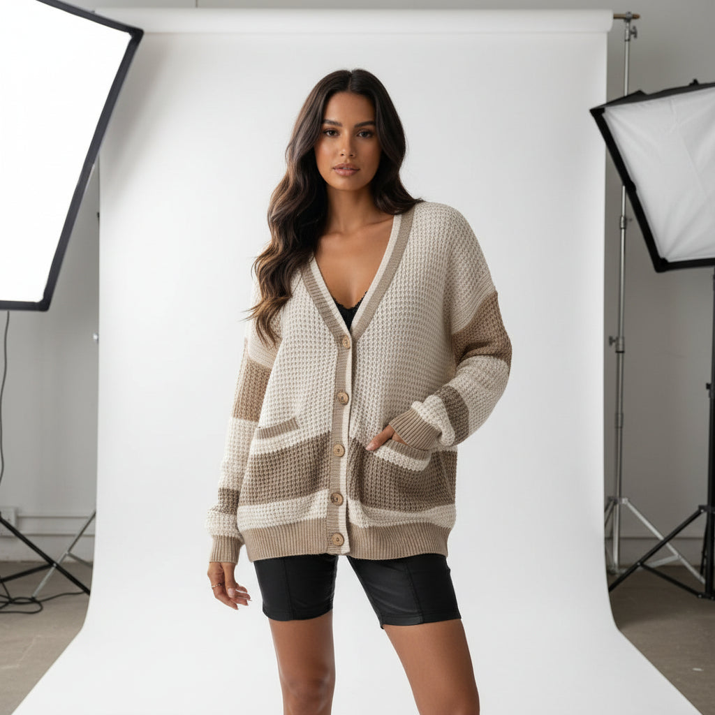 Sunset Glow Colourblock Cardigan