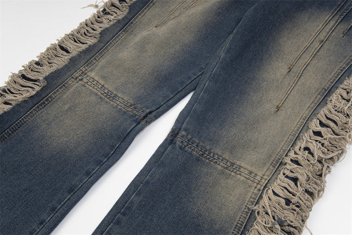 Rebel Shred Contrast Fringe Jeans