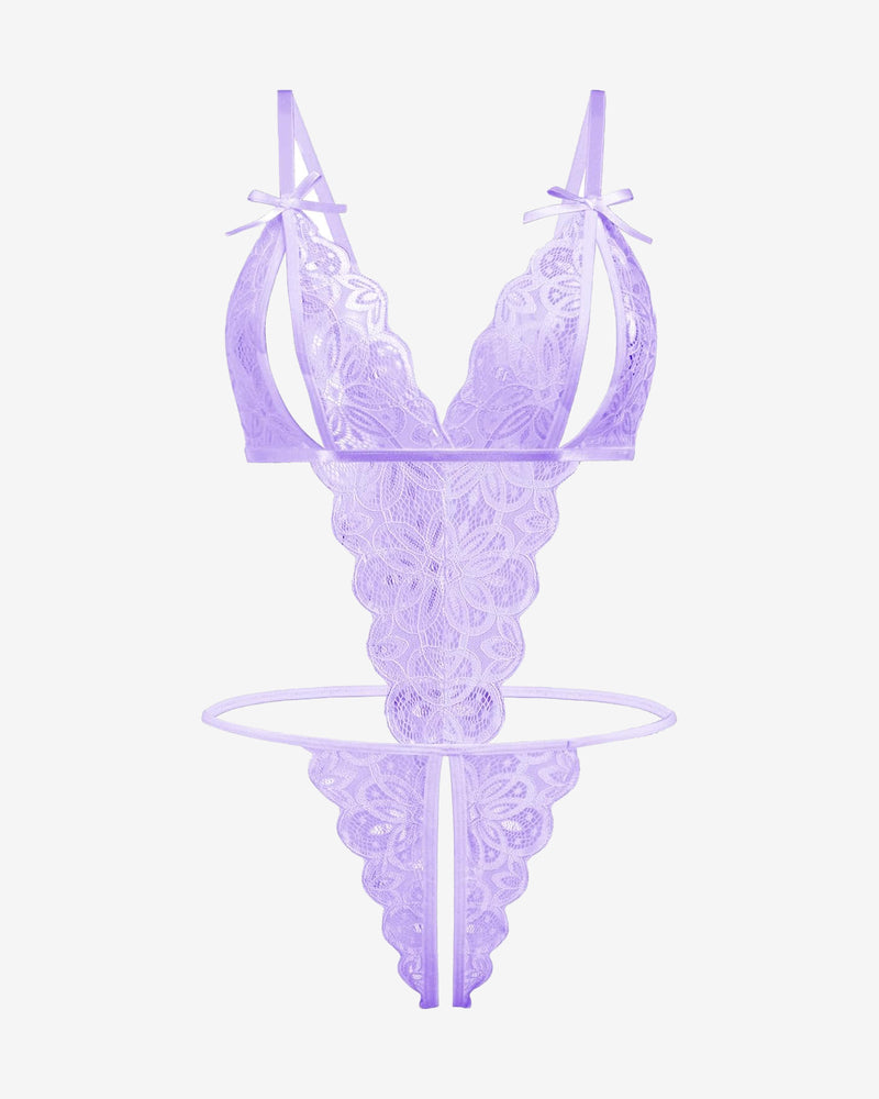Aurivienne – Lace Deep V Teddy