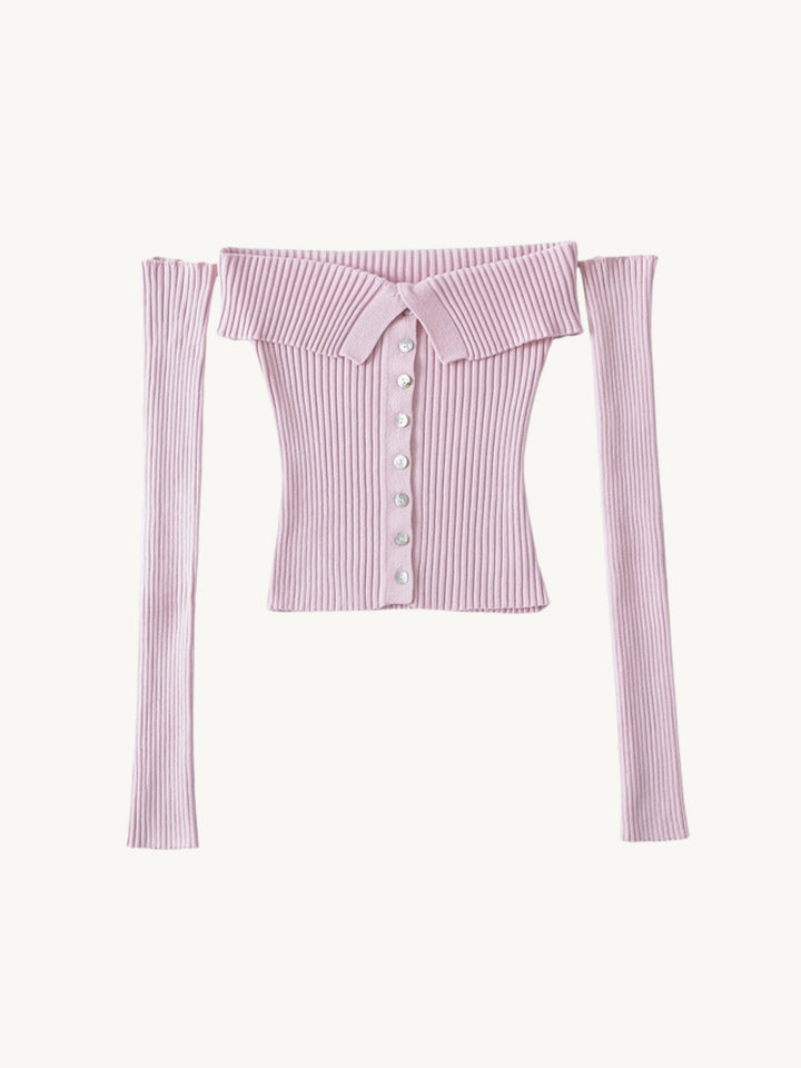 Club Muse Off-Shoulder Knit Top