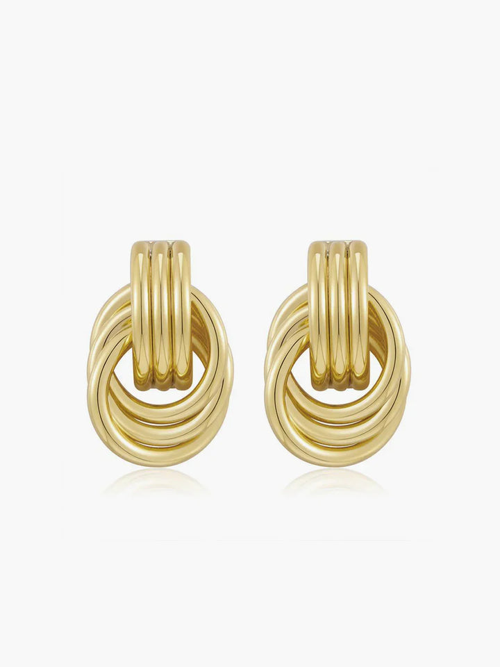 Gold Tone Twist Stud Earrings