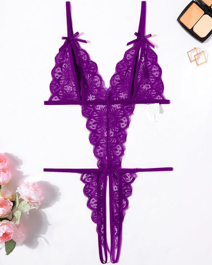 Aurivienne – Lace Deep V Teddy