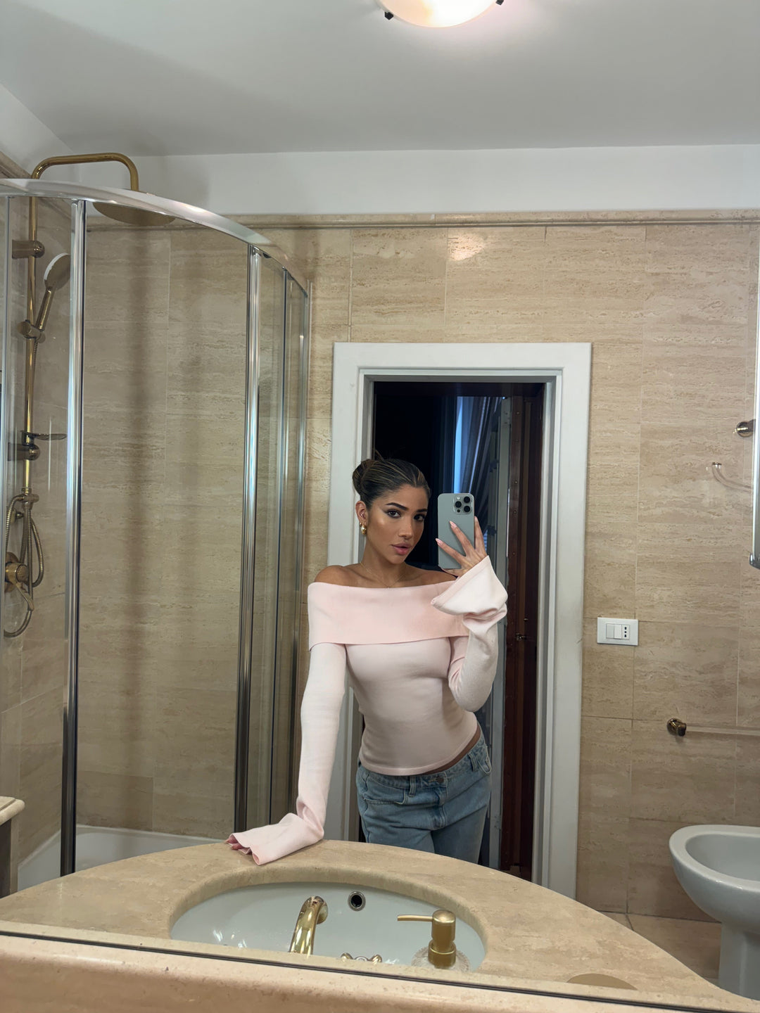 Kaia knit top - light pink