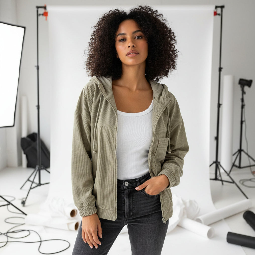 Seabreeze Corduroy Zip Hoodie