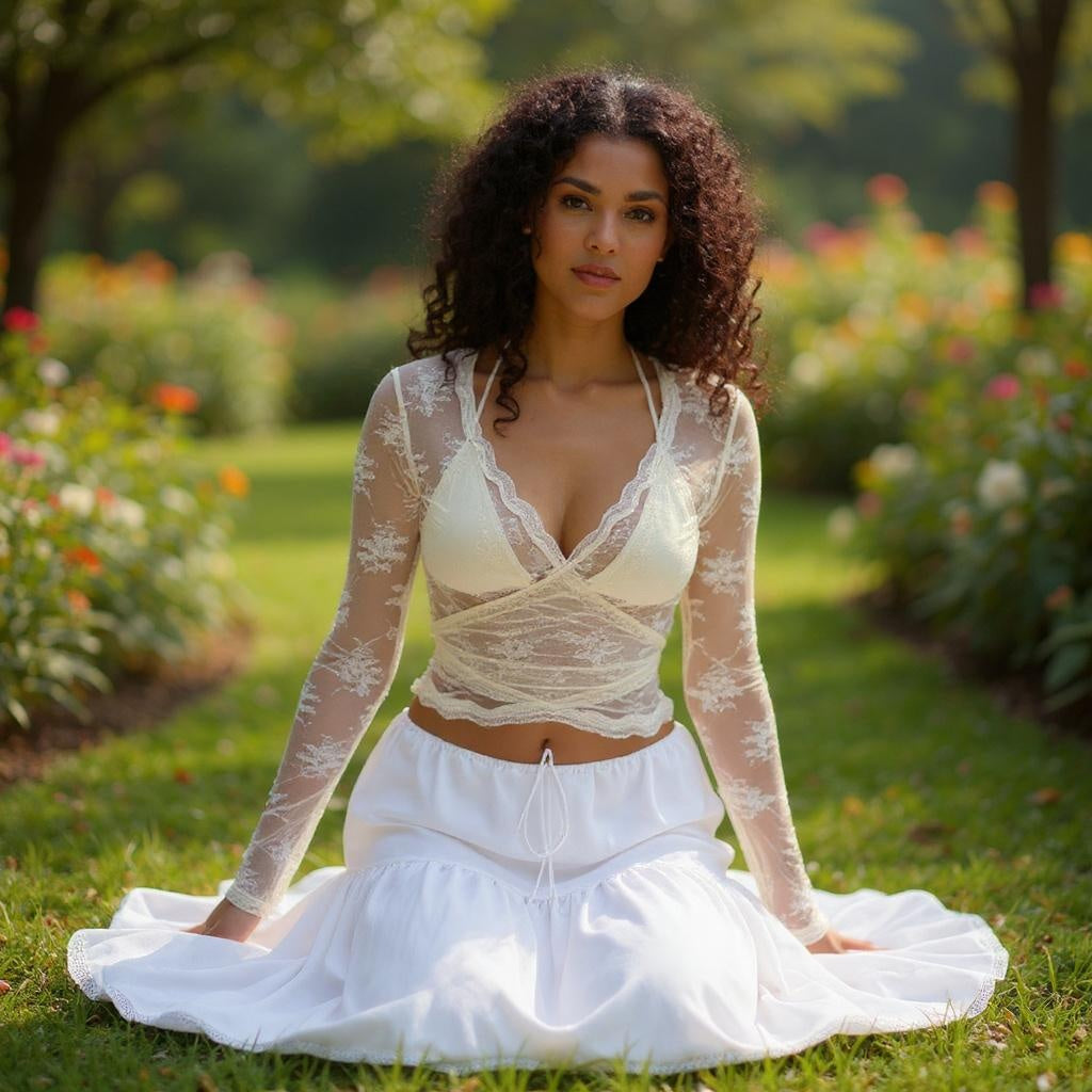 Chic Lace Detail Top - cream