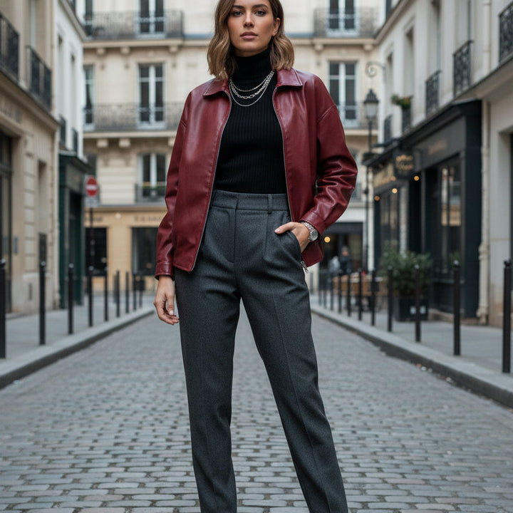 Faux Leather Zip Jacket