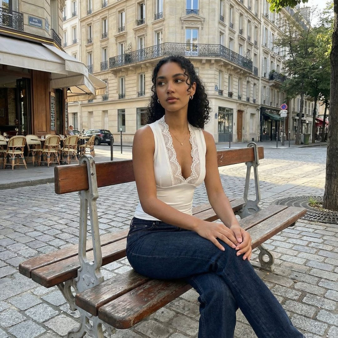 Serene Lace Top - white