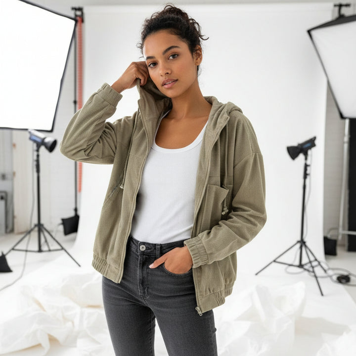 Seabreeze Corduroy Zip Hoodie