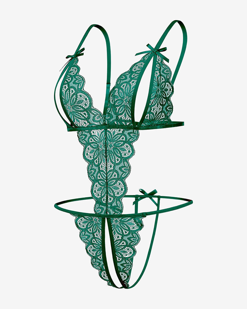 Aurivienne – Lace Deep V Teddy