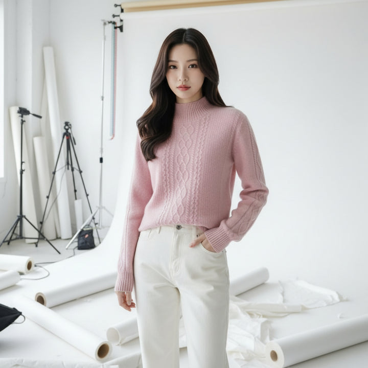 Blush Haven Cable Knit
