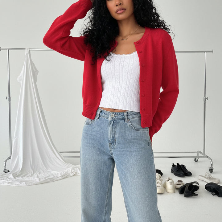 Soft Button Knit Cardigan