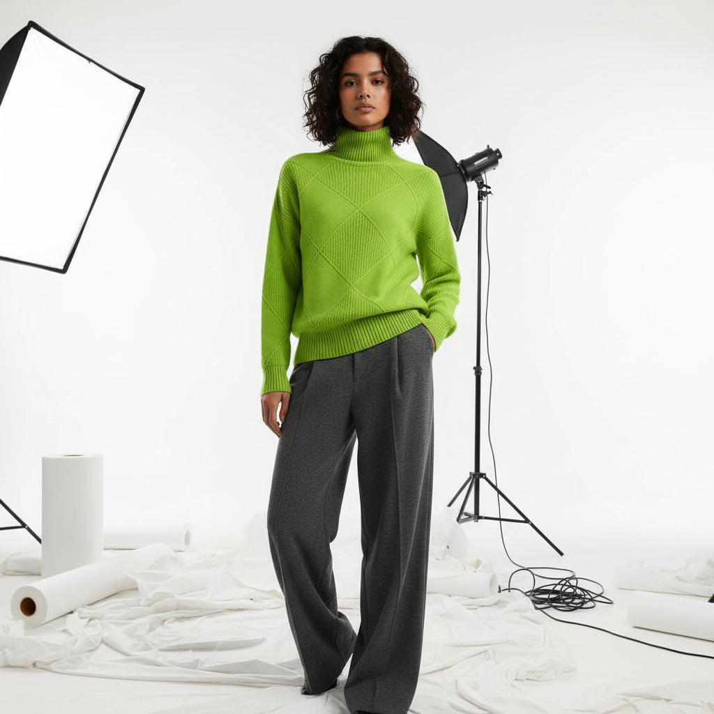 Ridgeweave Mock-Neck Knit Jumper